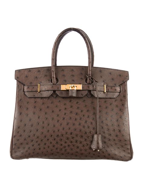 hermes ostrich birkin brown|Hermes Birkin 35 price.